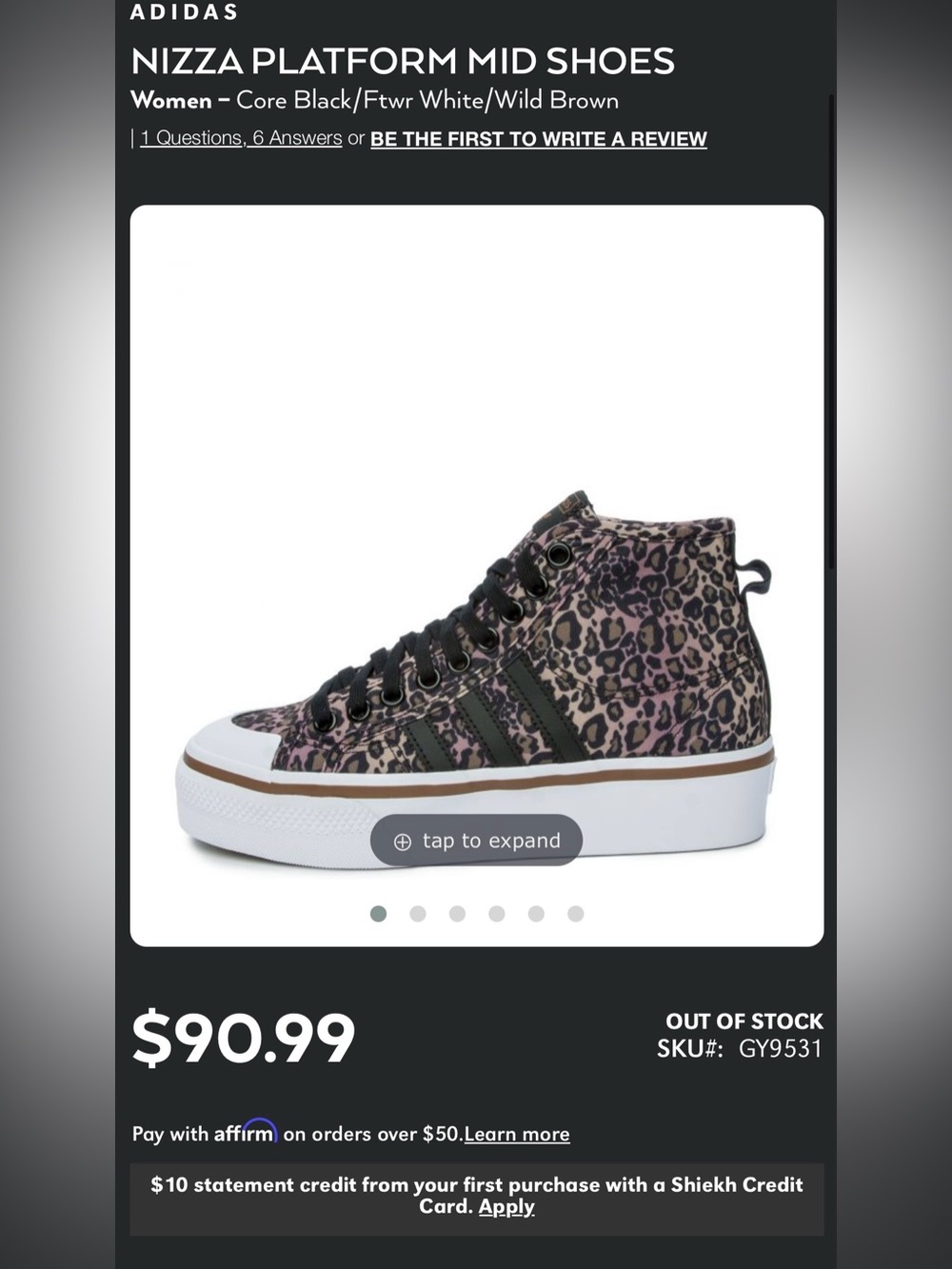 adidas Nizza Platform Mid Leopard Print Sneakers - Pink/Black/Brown